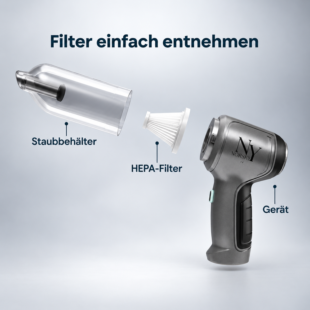 Akku und Filter im Blick