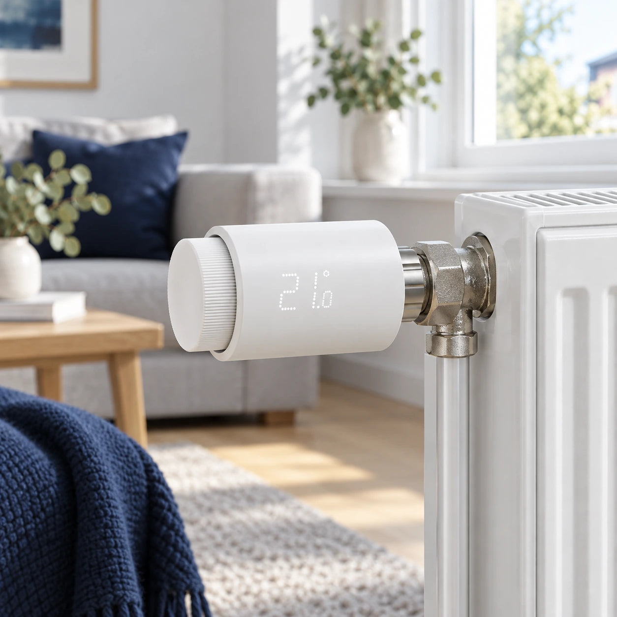 THERMO-CONTROL an einem Heizkörper im Wohnzimmer