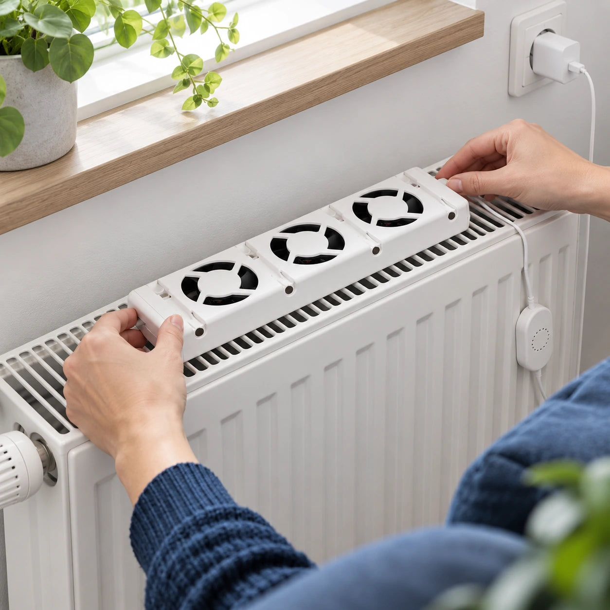 HEAT-FLOW mit Magnethalterungen am Heizkörper befestigen